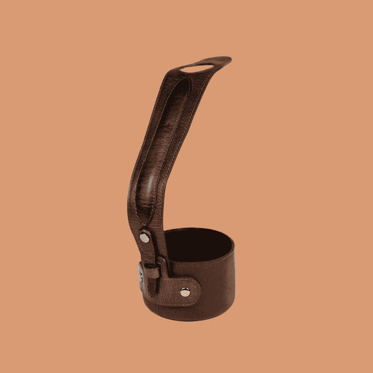 Handcrafted Leather Wine Bottle Carrier with Secure Strap | Iron Tailor