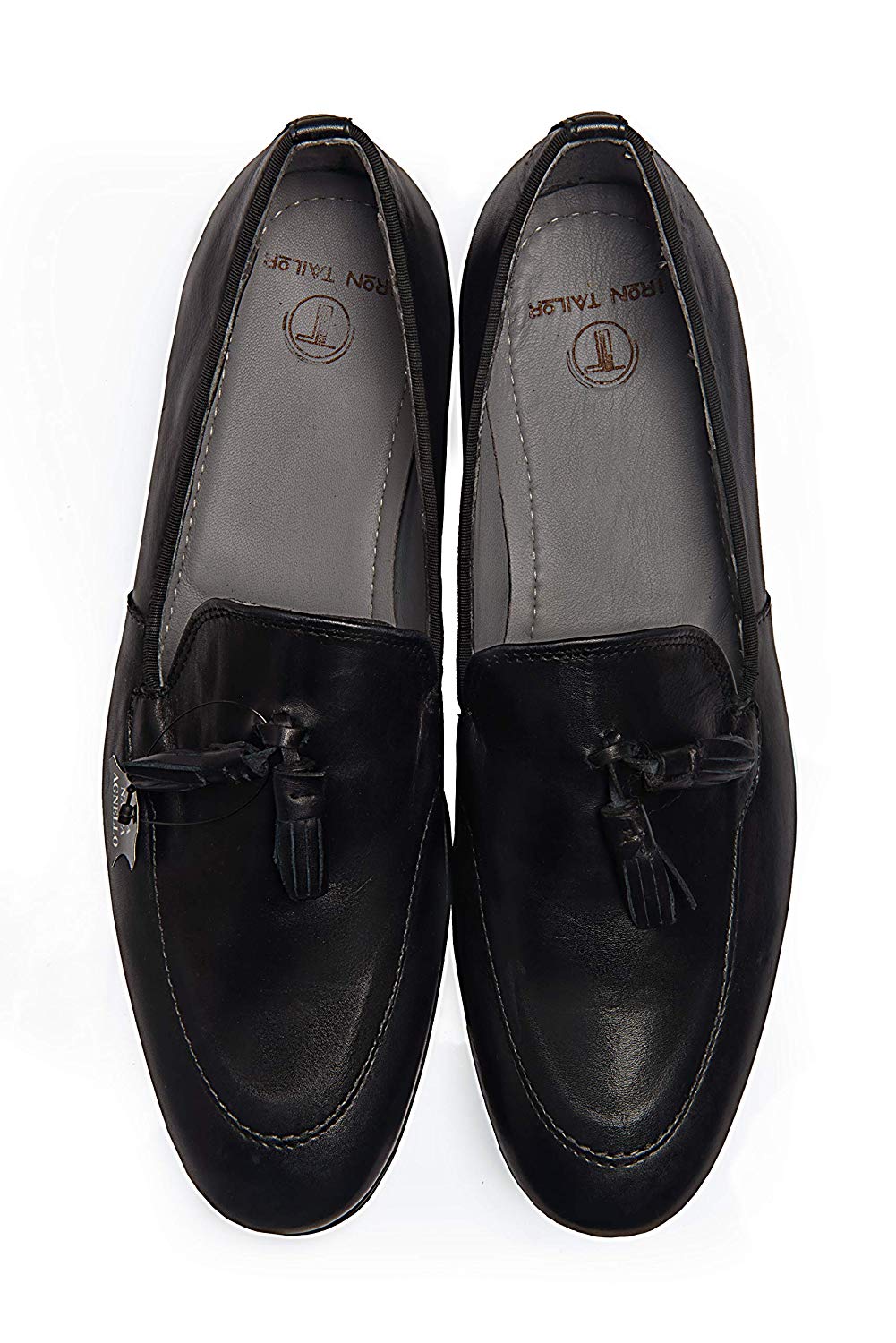 Men's Black Plane Tassel Loafers Genuine Leather