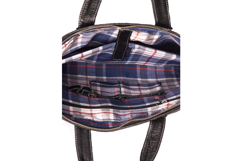 Black Laptop Bag with Laptop Compartments – Genuine Leather Office Bag | Iron Tailor