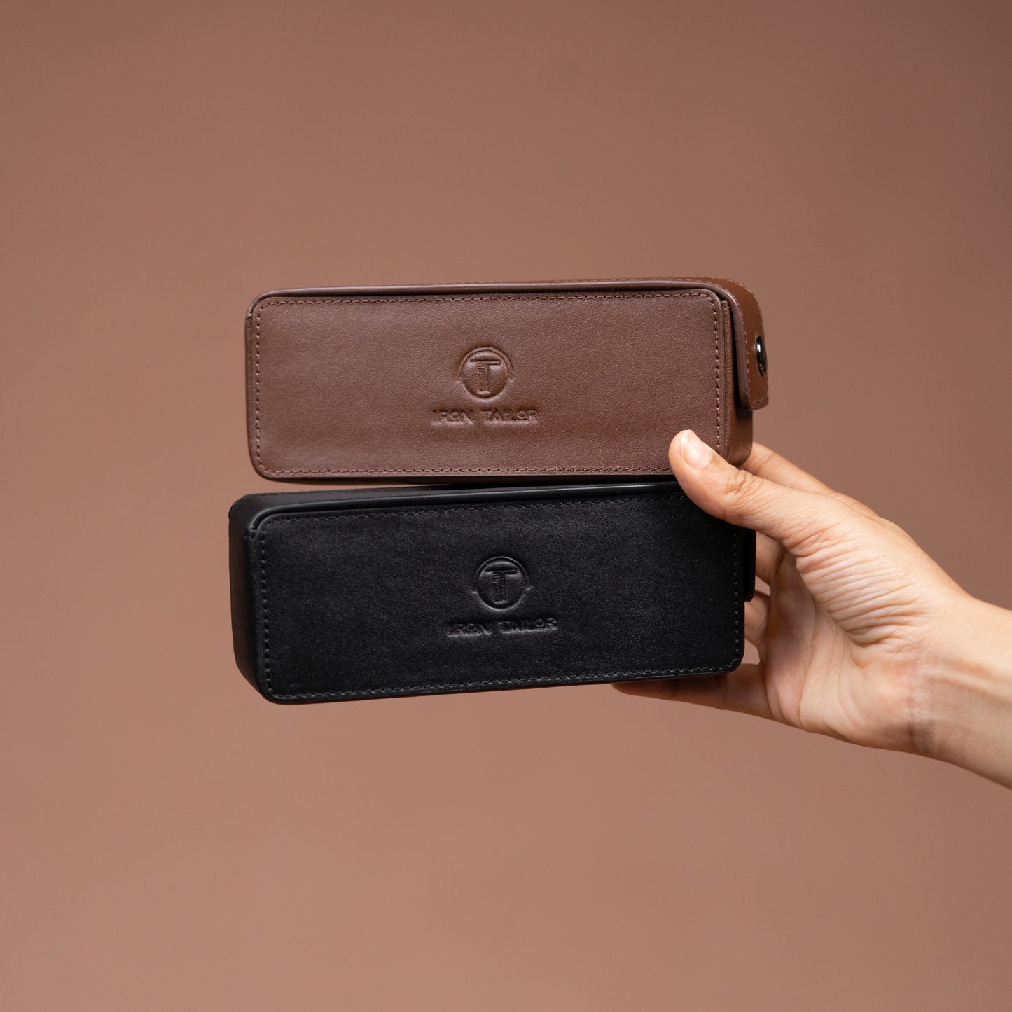 Sunglass Box Case in Black and Brown | Iron Tailor