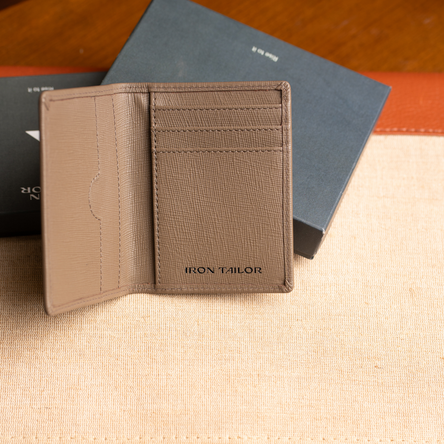 Dark Gray Slim Fold Card Case with Multiple Card Slots | Iron Tailor