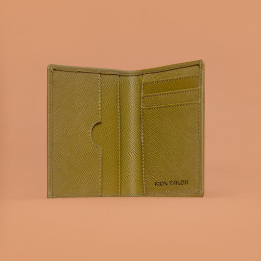 Green Slim Fold Card Case with Multiple Card Slots | Iron Tailor