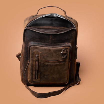 Oldtown Vintage Backpack Spacious Interior Compartment | Iron Tailor