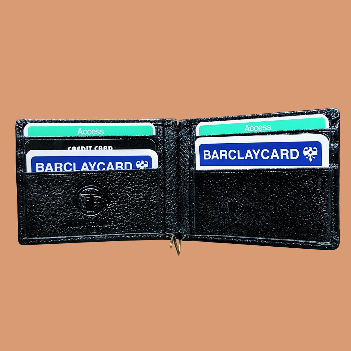 Black Genuine Leather Money Clipper Card Slots Wallet for Men | Iron Tailor