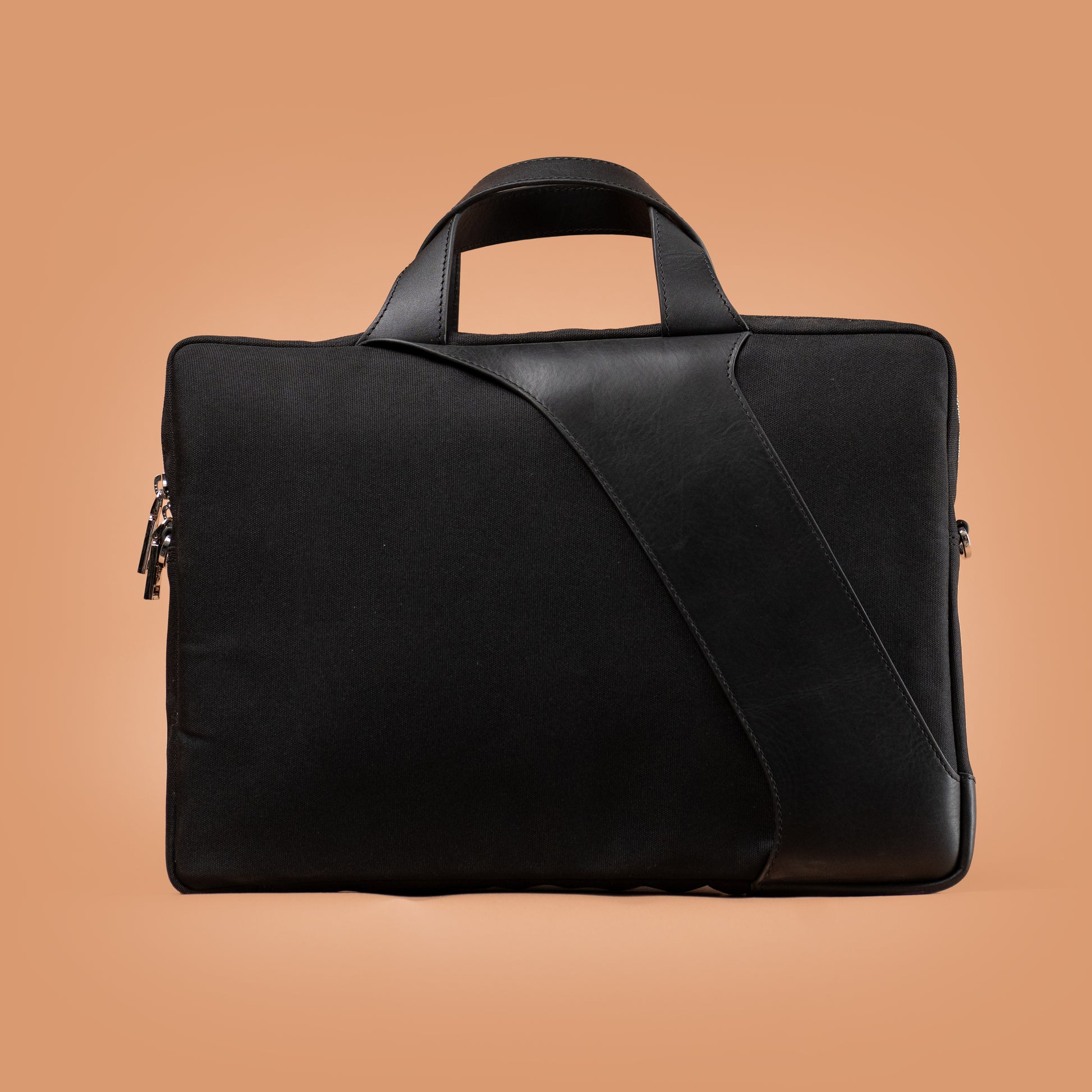 Mono Arc Laptop Bag Back View with Structured Design | Iron Tailor