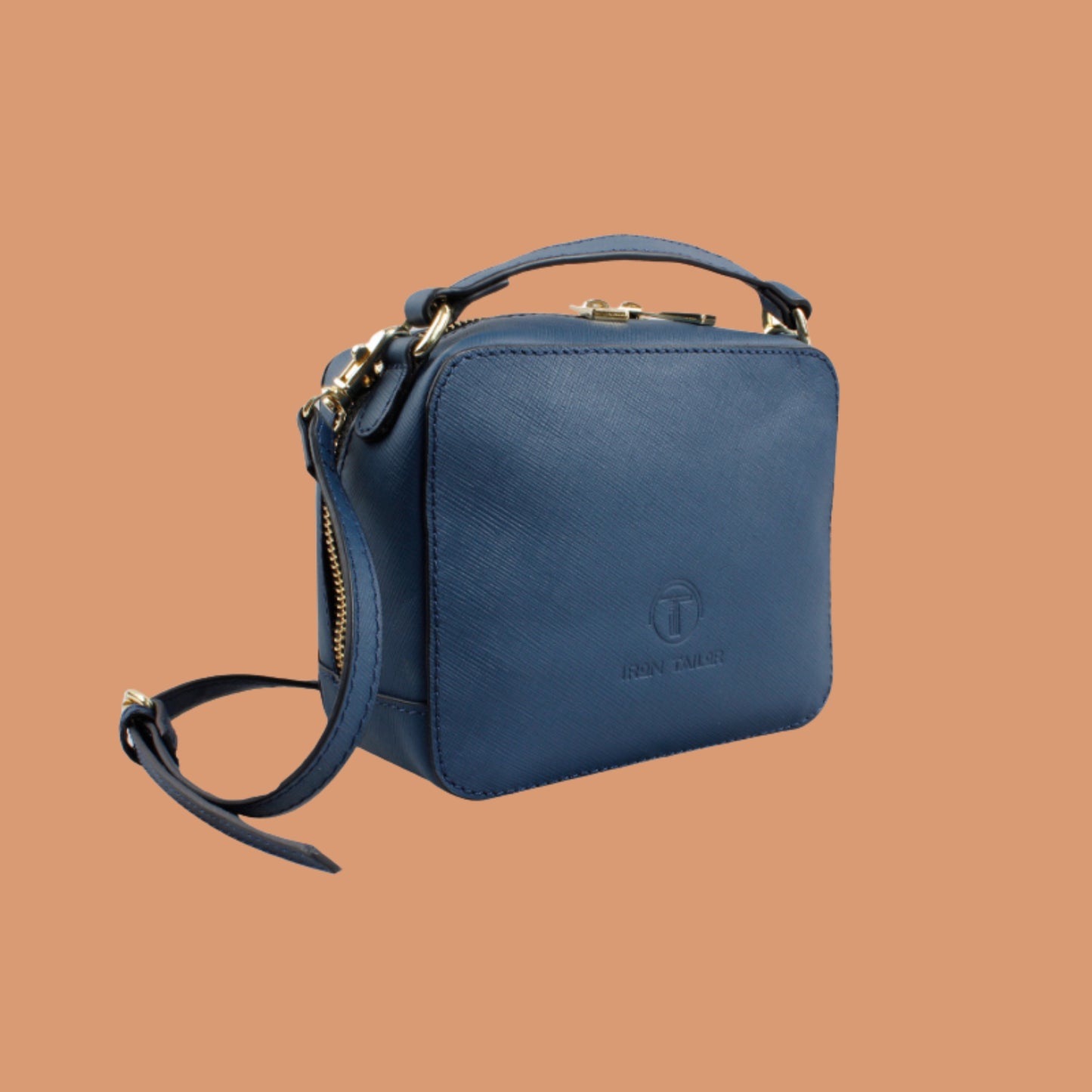 Blue Genuine Leather Office Sling Bag for Women with Adjustable Strap | Iron Tailor