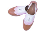 Brogue Brown With Pink & White