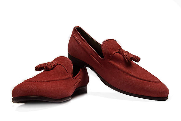Men's Tassel Trim Detail Loafers (RED)