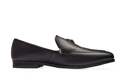 Men's Black Plane Tassel Loafers Genuine Leather
