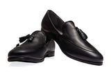 Men's Black Plane Tassel Loafers Genuine Leather