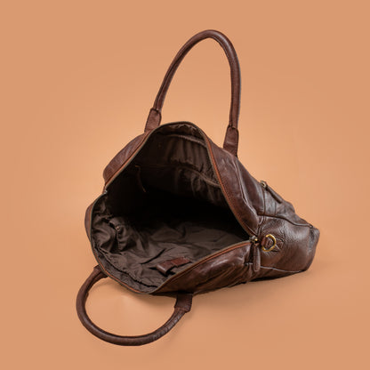 Vintage Brown Leather Laptop Bag Spacious Interior | Iron Tailor