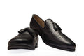 Men's Black Brogue Tassel Loafers Genuine Leather