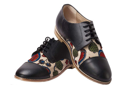Printed Fabric with Leather