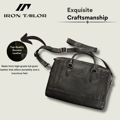 Braided Laptop Bag Design Overview with Storage Features | Iron Tailor