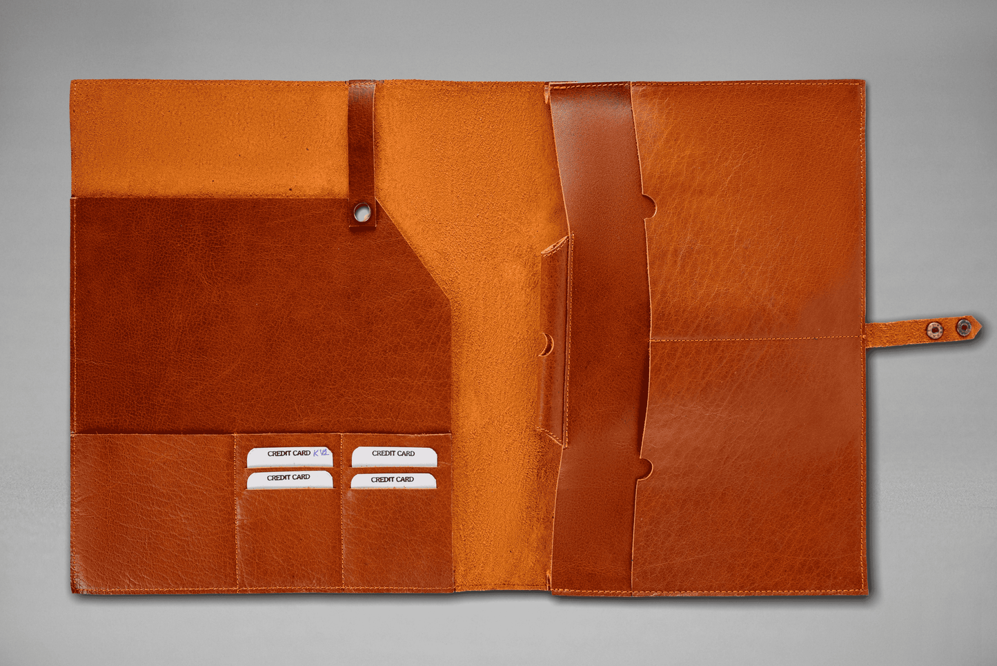 Tan Genuine Leather iPad Cover with Card Slots and Document Pocket | Iron Tailor