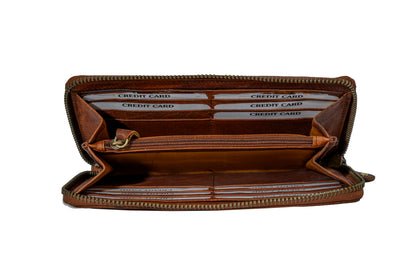 Wallets for Women – Single Zip Genuine Leather Cash Wallet – Iron Tailor