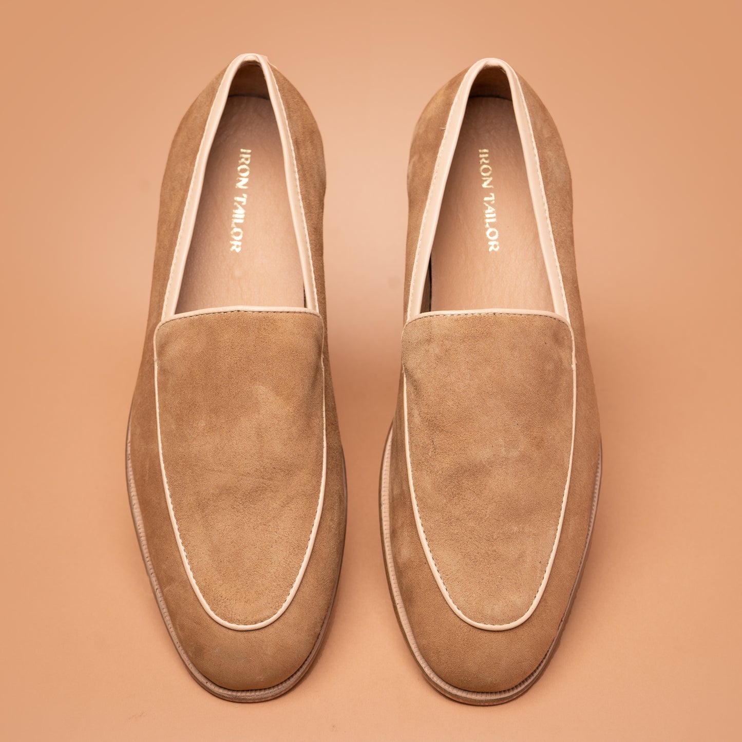 Sand Suede Loafers for Men | Iron Tailor