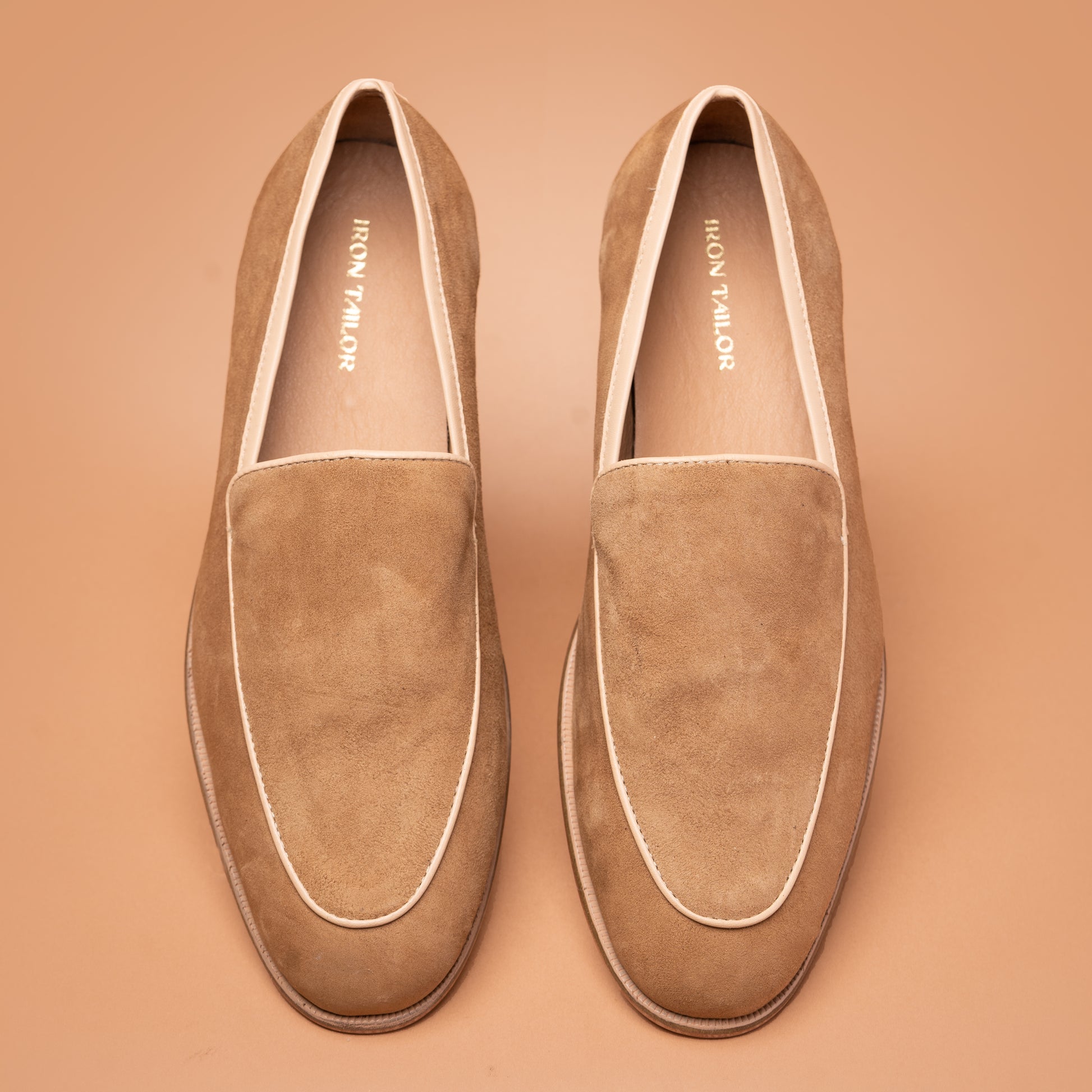 Sand Suede Loafers for Men | Iron Tailor
