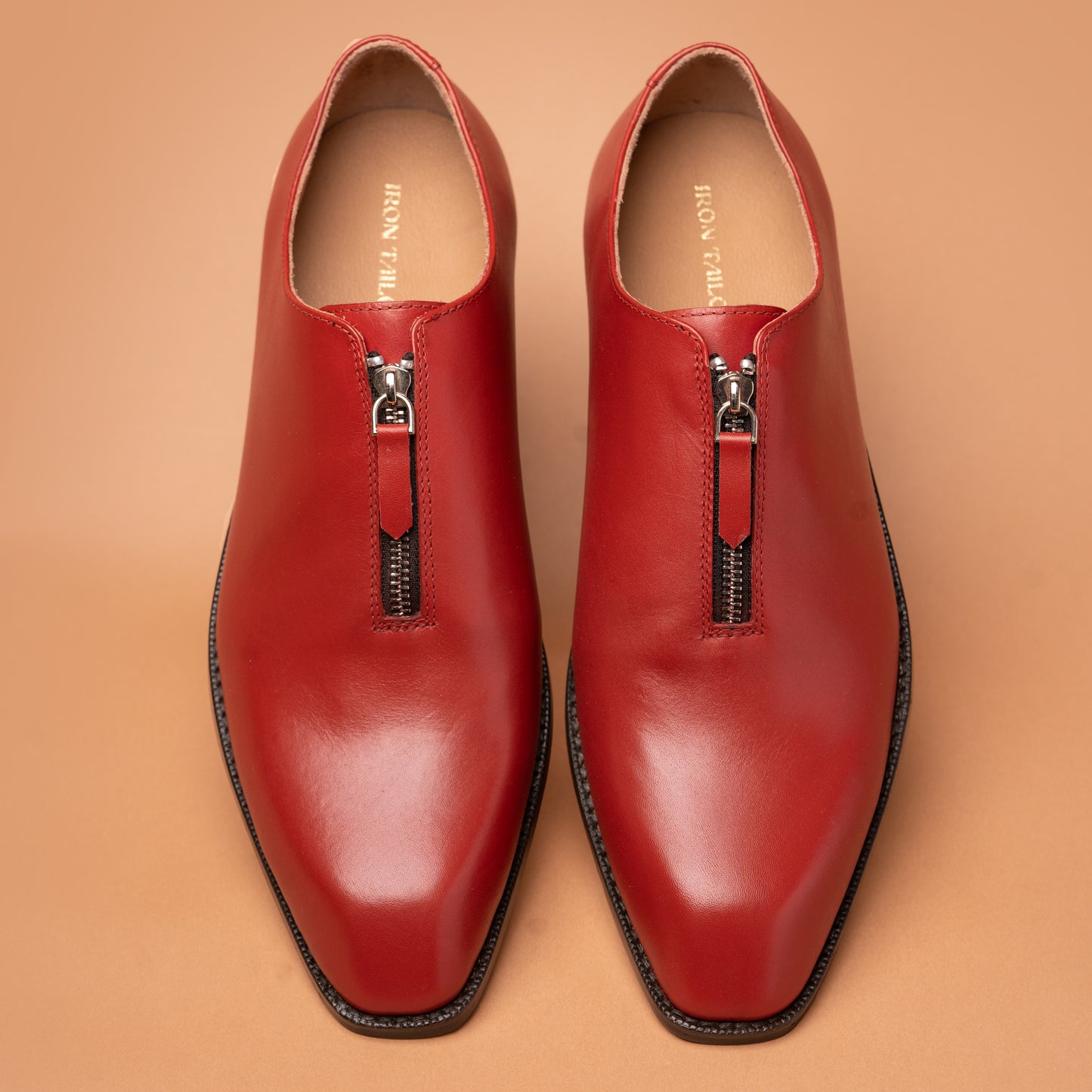 Majestic Maroon Genuine Leather Zipper Shoes | Iron Tailor