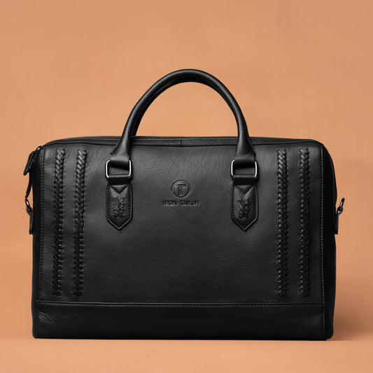 Braided Laptop Bag –  Black Laptop Bags For Men | Iron Tailor