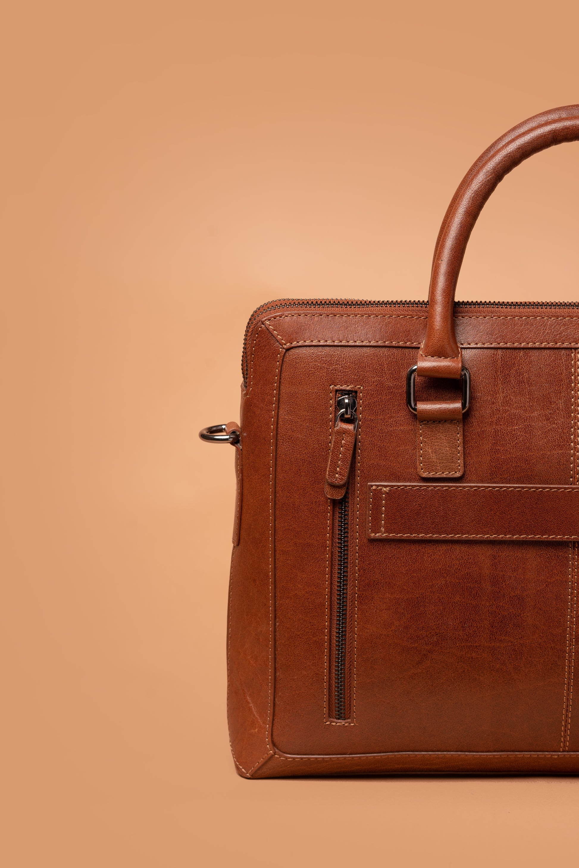 Premium Leather Office Briefcase with Dual Handles | Iron Tailor