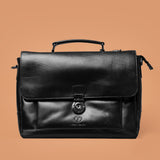 Laissez Faire Briefcase – Black Leather Briefcase For Men | Iron Tailor