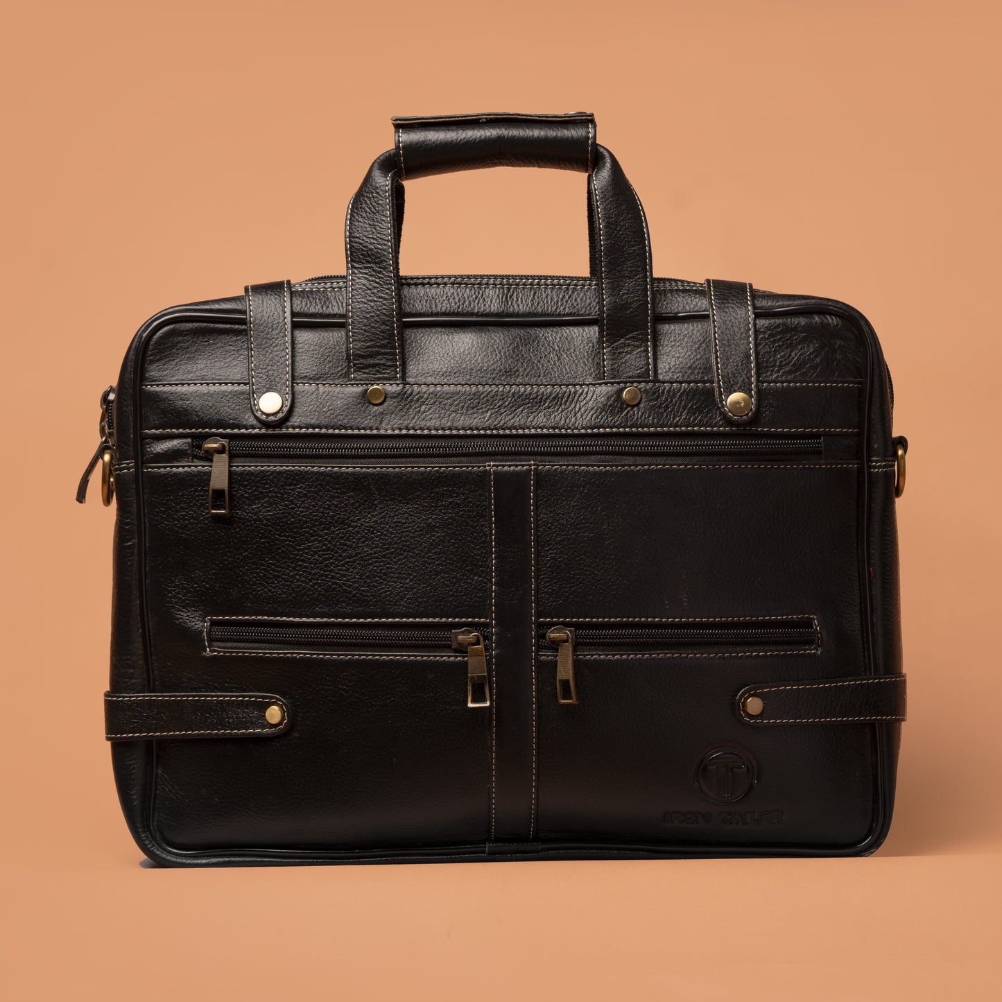 Multizip Laptop Bag – Black Laptop Bags For Men | Iron Tailor