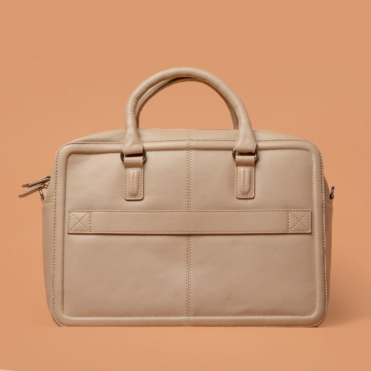 Genuine Leather Laptop Briefcase with Rear Pocket | Iron Tailor