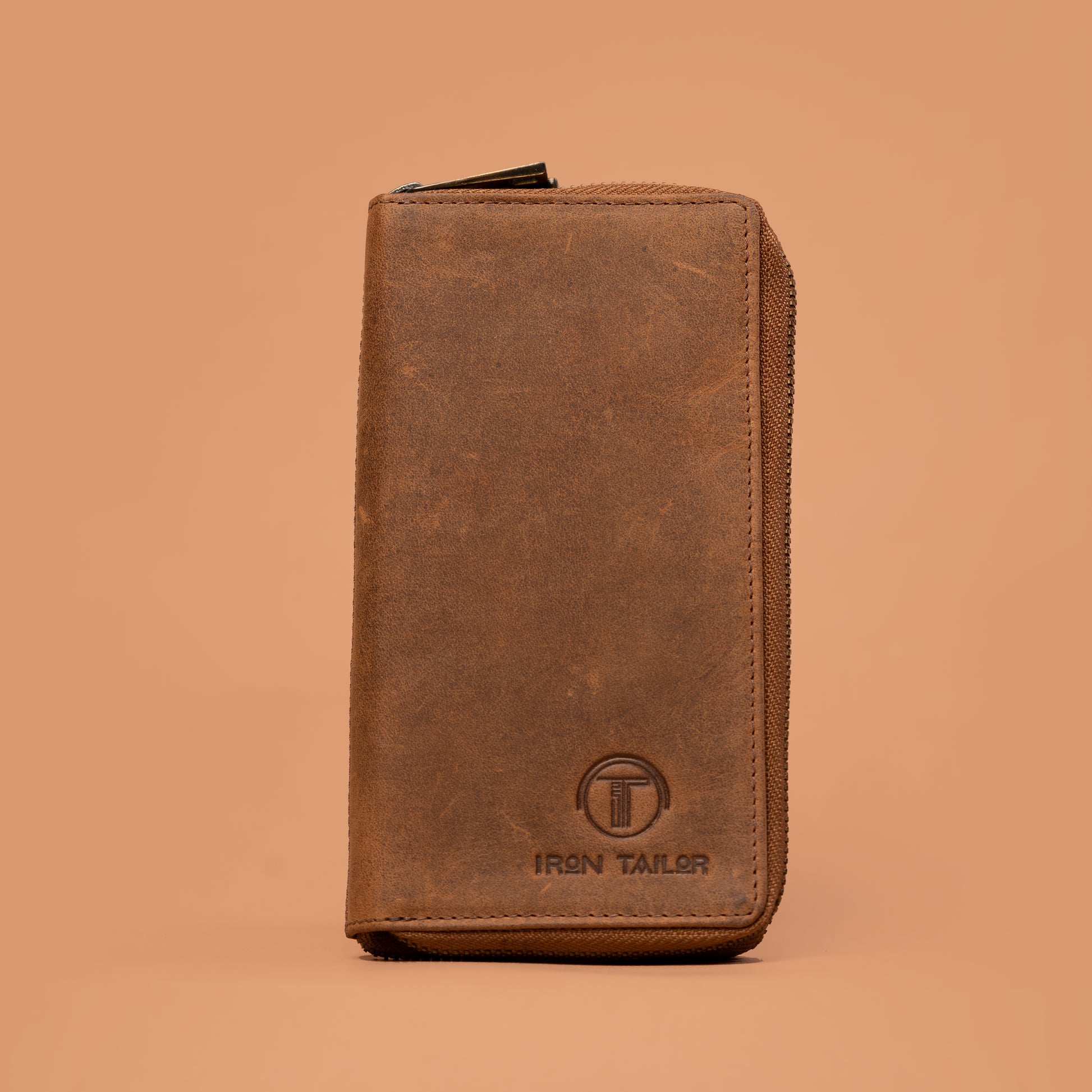 Bilateral Pouch – Brown Leather Sling Bag For Men | Iron Tailor