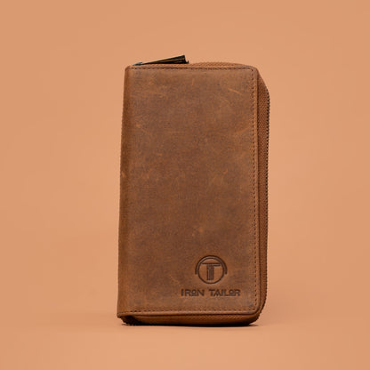 Bilateral Pouch – Brown Leather Sling Bag For Men | Iron Tailor