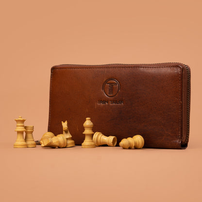 Wallets for Women – Single Zip Genuine Leather Cash Wallet – Iron Tailor