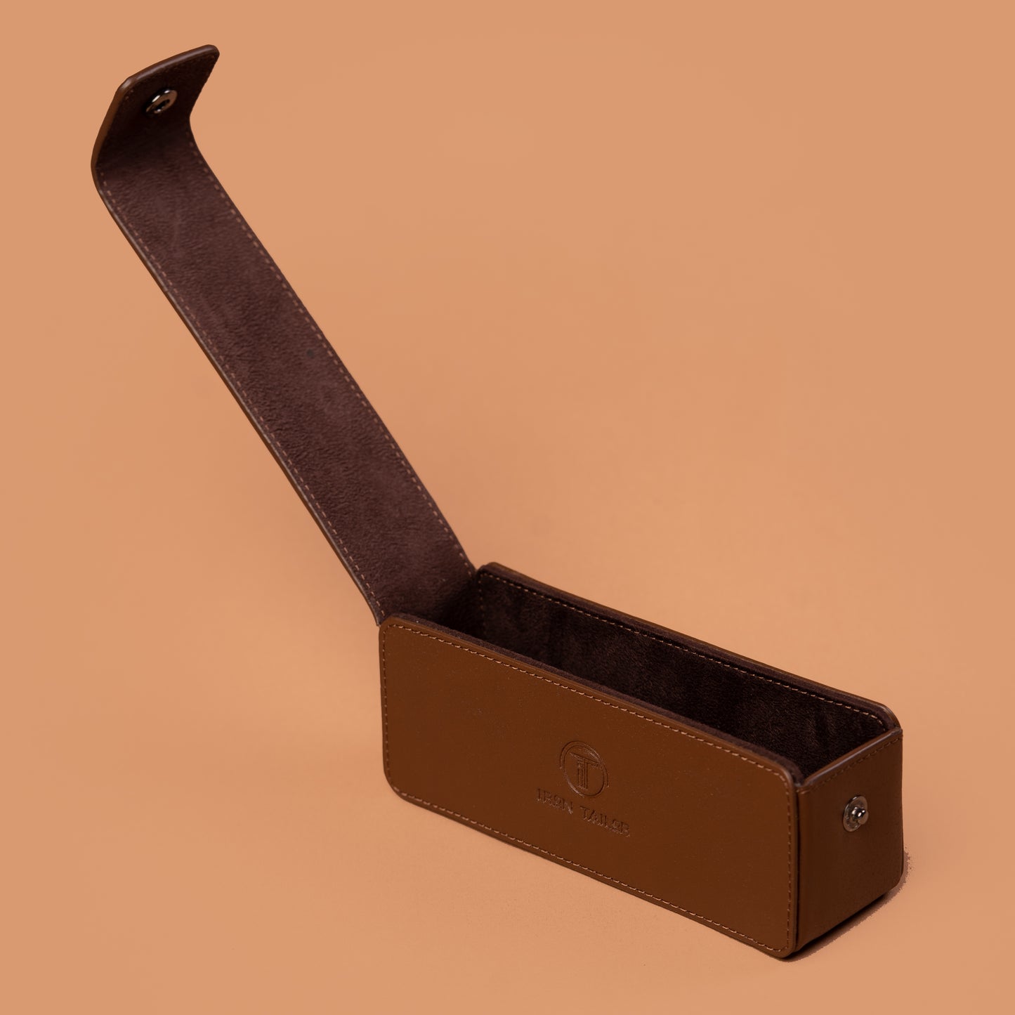 Sunglass Box Case in Brown Interior View | Iron Tailor