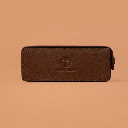 Sunglass Box Case in Brown Front View | Iron Tailor