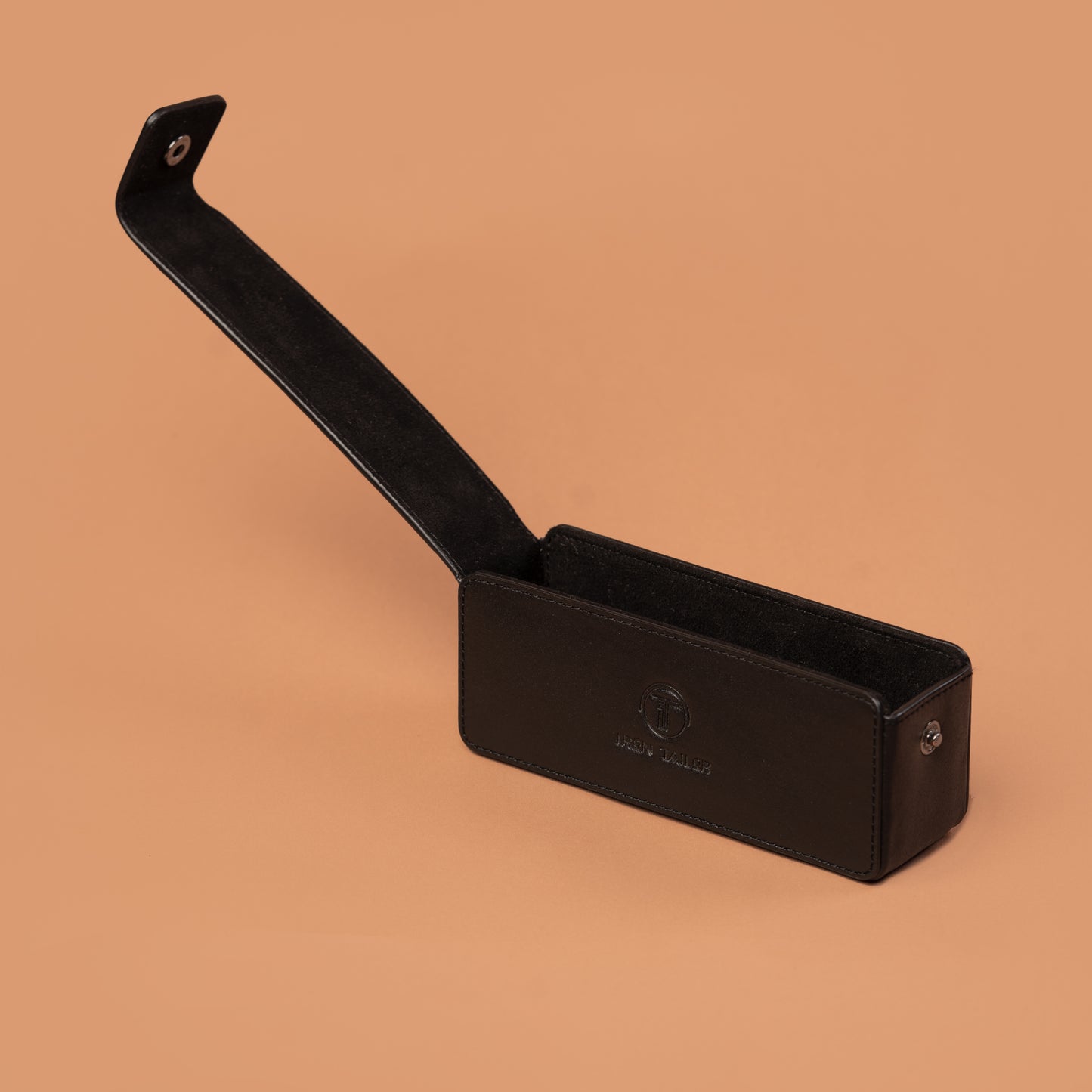 Sunglass Box Case in Brown Open View | Iron Tailor