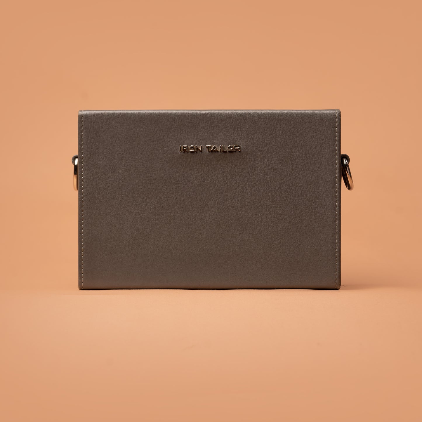 Clutch Box Bag  – Grey Leather Sling Bags For Ladies | Iron Tailor