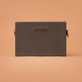 Clutch Box Bag  – Grey Leather Sling Bags For Ladies | Iron Tailor