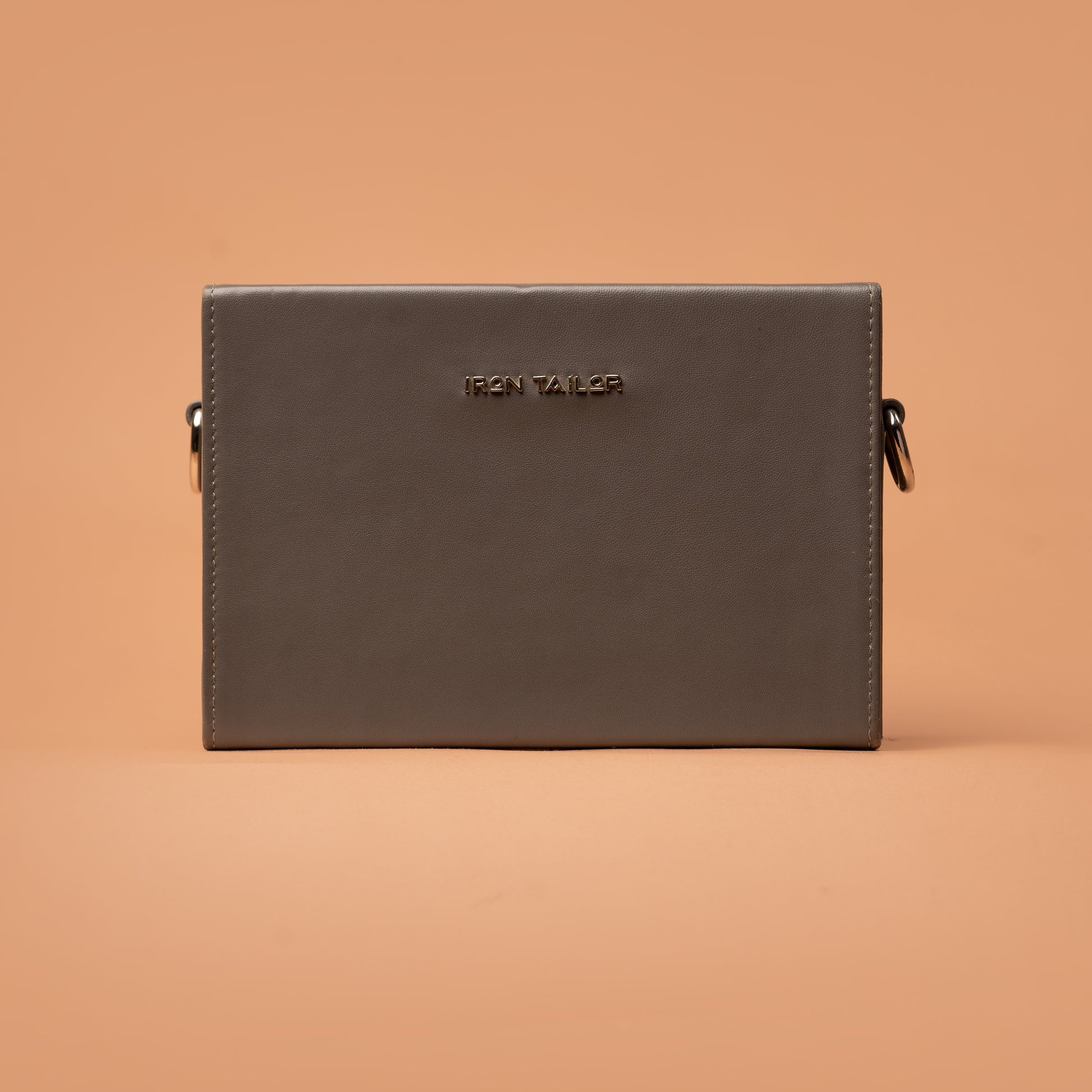 Clutch Box Bag  – Grey Leather Sling Bags For Ladies | Iron Tailor