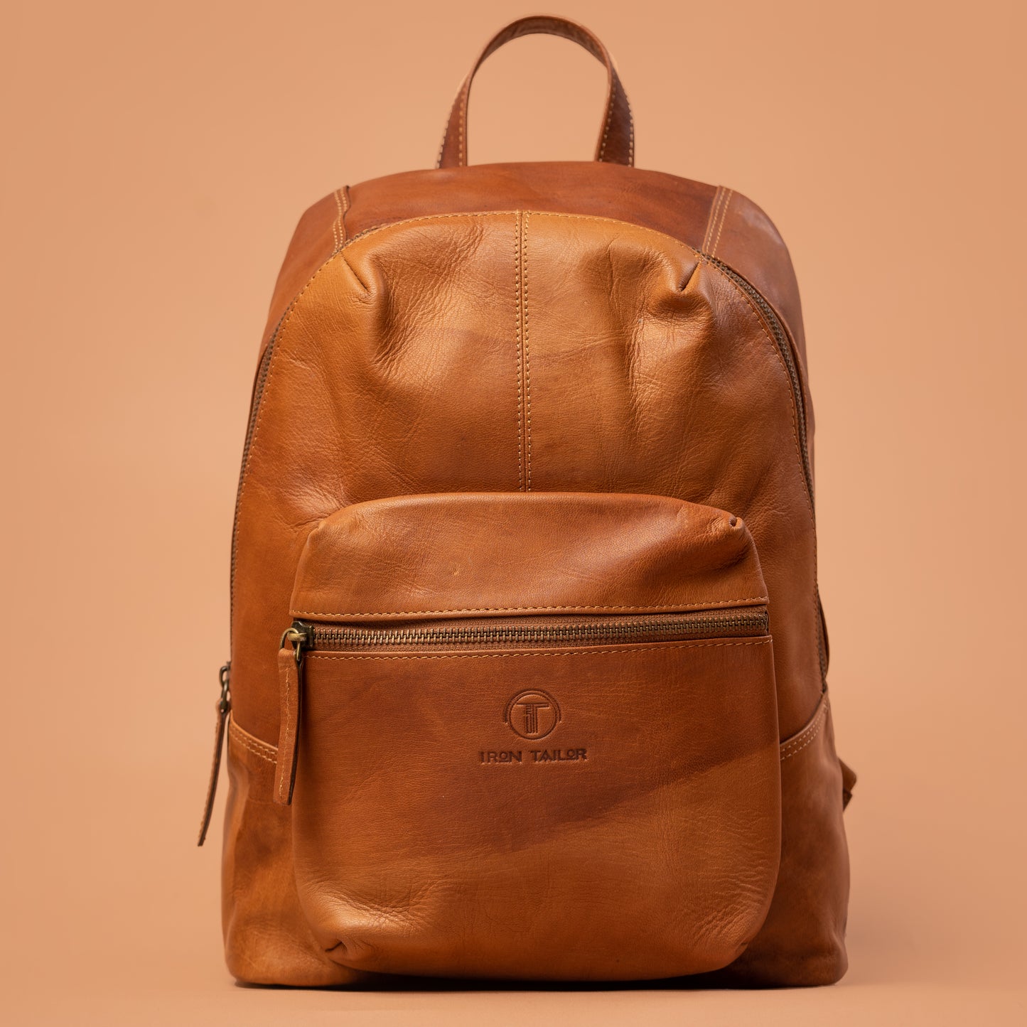 Tan Genuine Leather Office Backpack | Iron Tailor