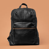 Black Genuine Leather Office Backpack | Iron Tailor