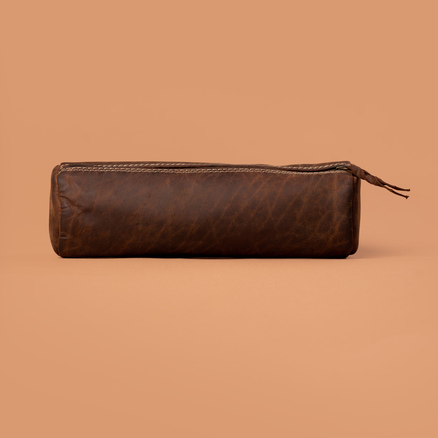 Brown Leather Pencil Box Side View | Iron Tailor