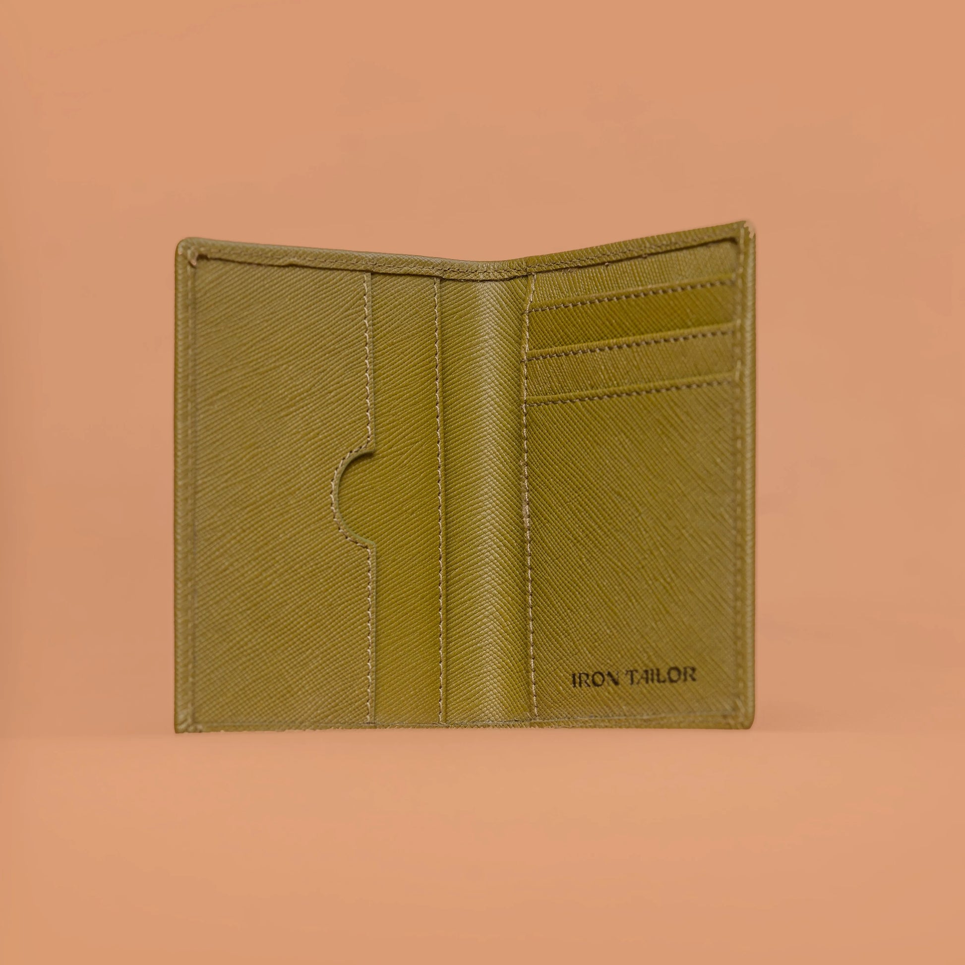 Green Slim Fold Card Case with Multiple Card Slots | Iron Tailor
