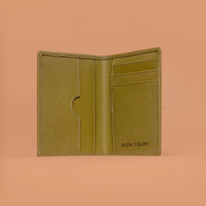 Green Slim Fold Card Case with Multiple Card Slots | Iron Tailor