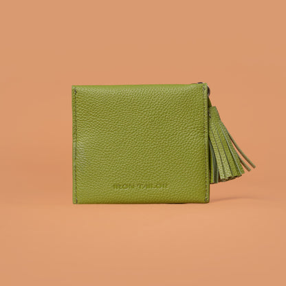 Tassel Touch Mini Green Coin Purse | Iron Tailor