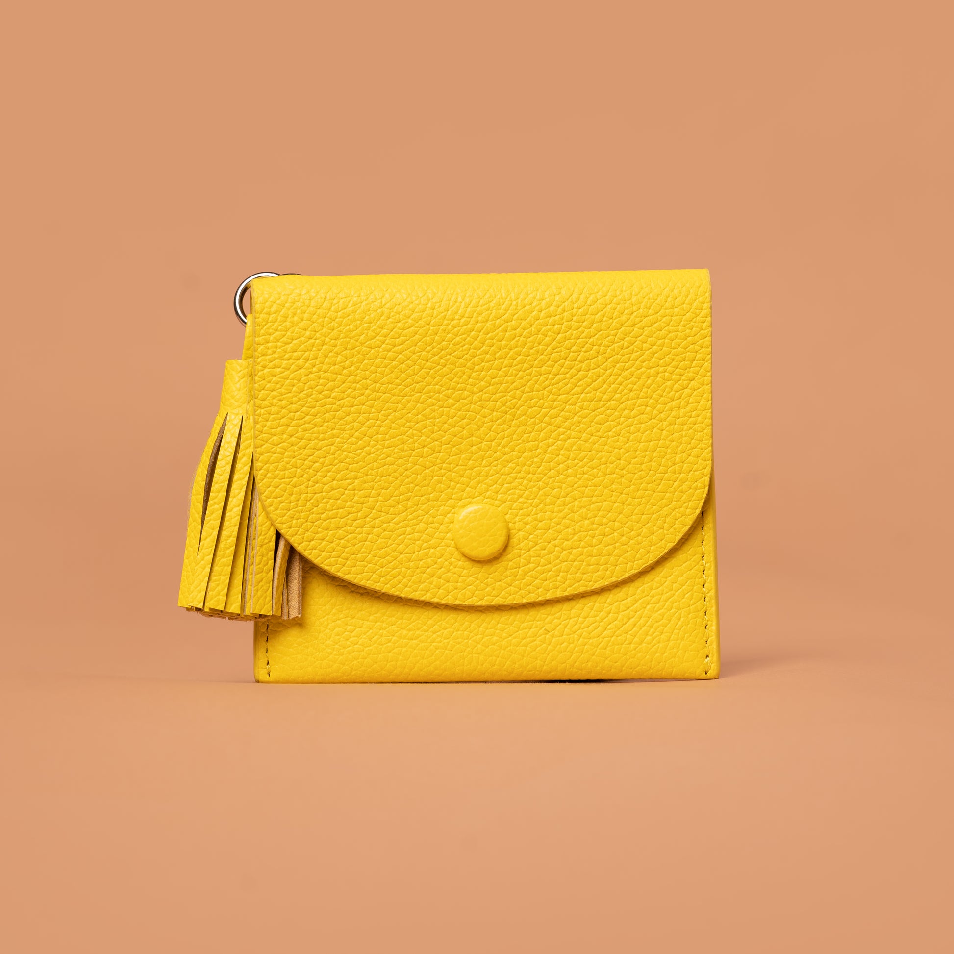 Tassel Touch Mini Yellow Leather Wallet | Iron Tailor
