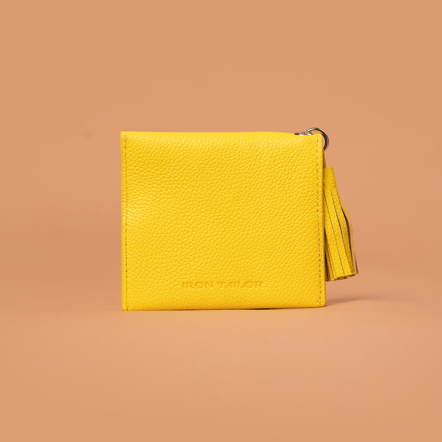 Yellow Pebbled Leather Coin Purse | Iron Tailor