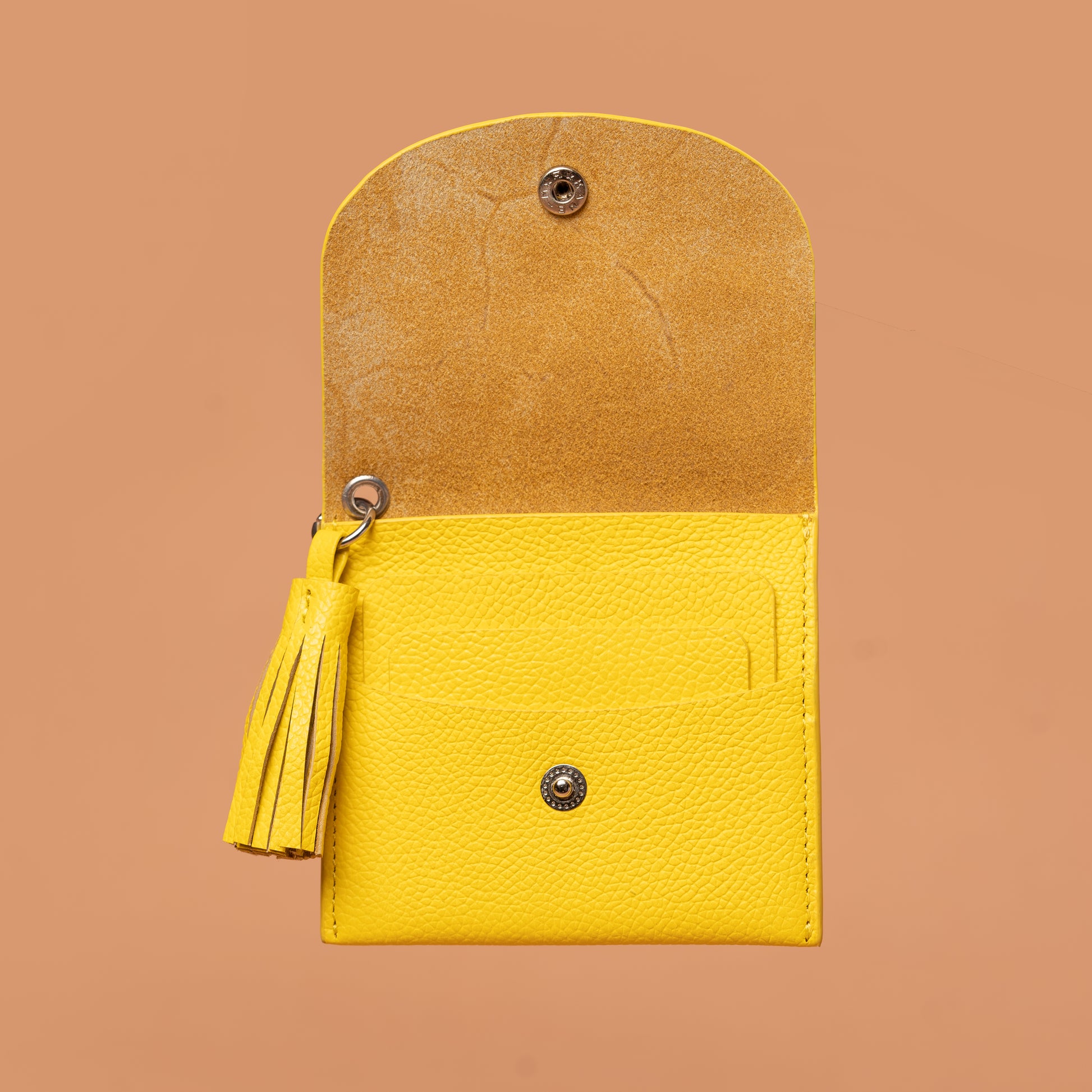 Tassel Touch Mini Yellow Wallet with Card Slots | Iron Tailor