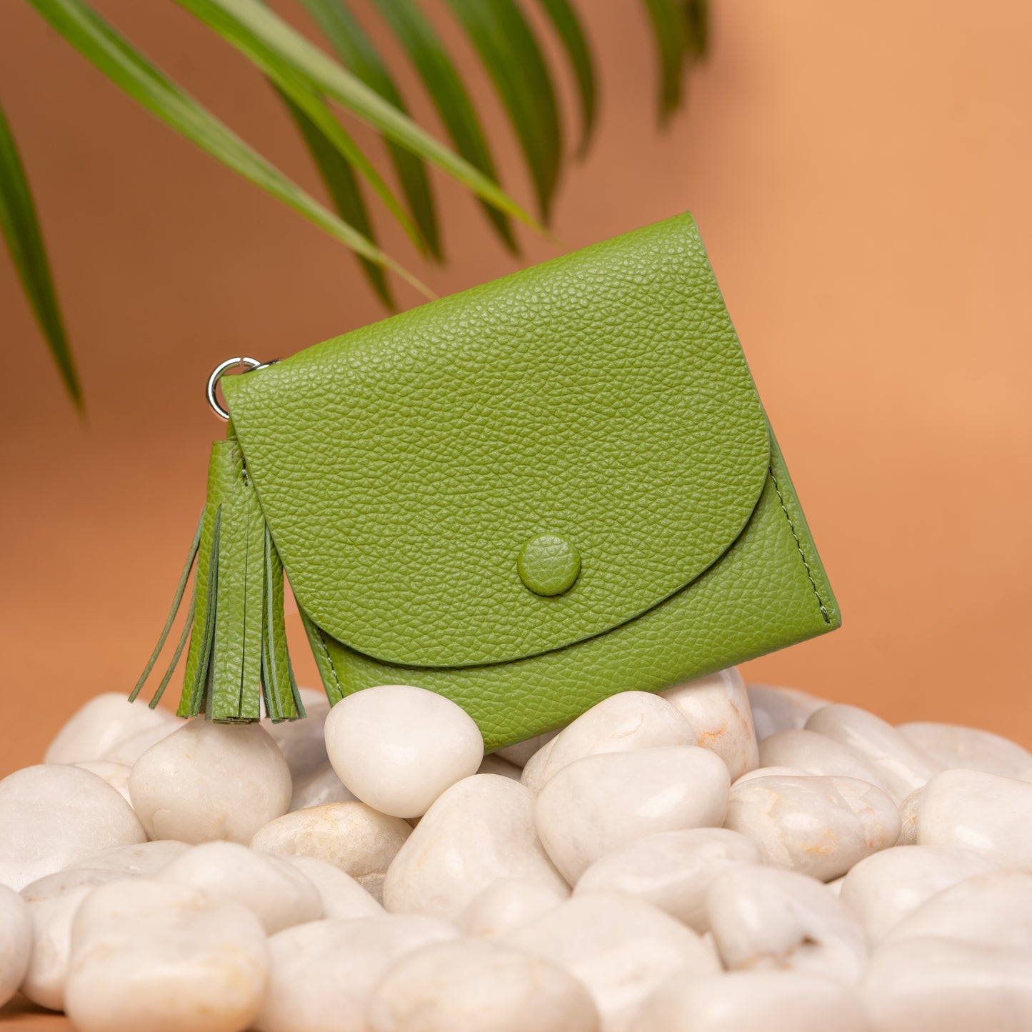 Green Leather Mini Wallet for Women | Iron Tailor