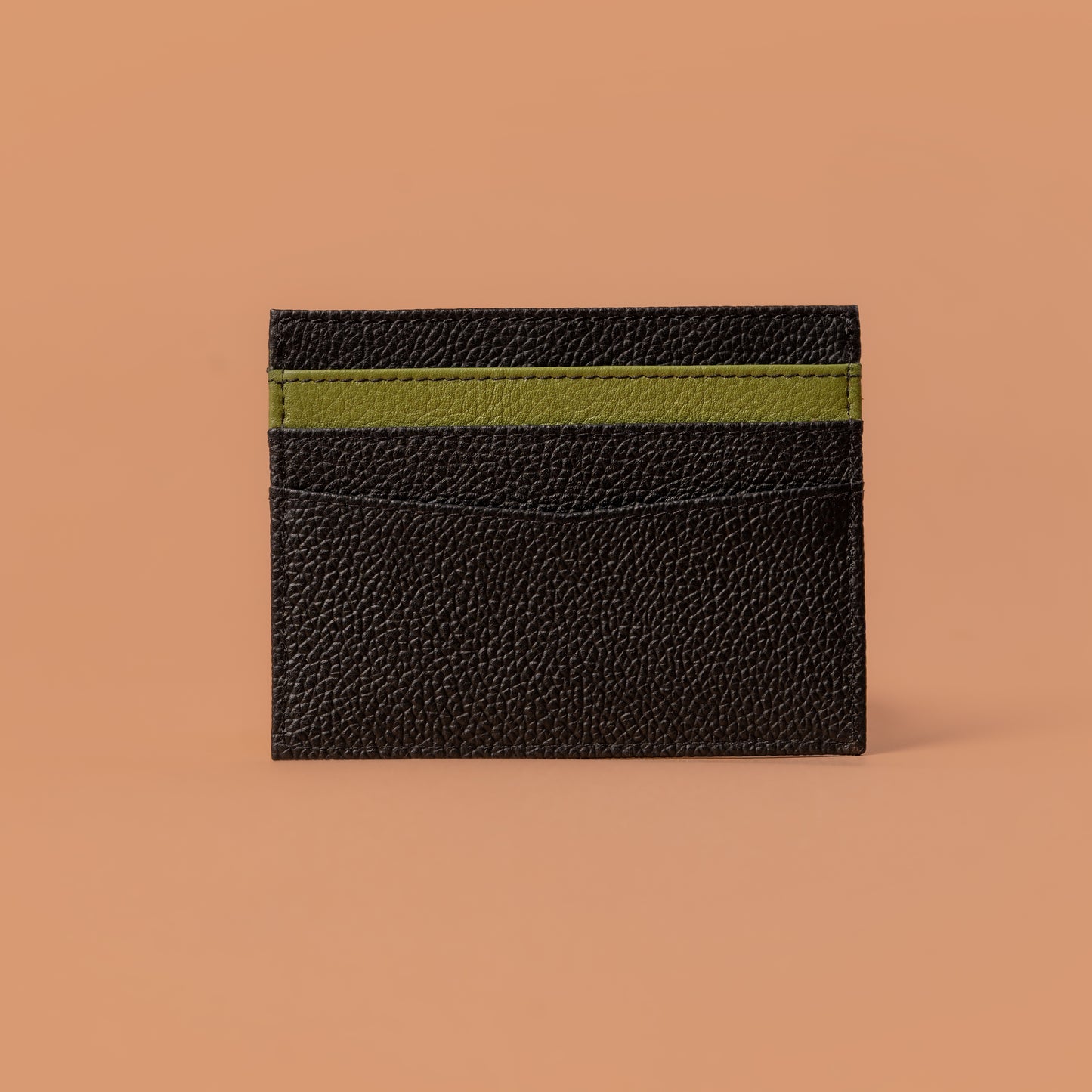 Black Slim Leather Card Holder Back View | Iron Tailor