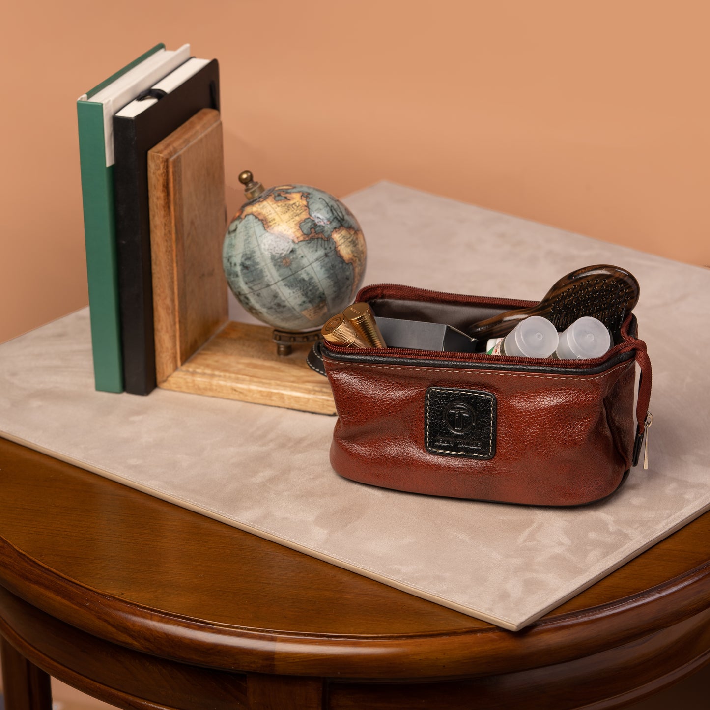 Brown Leather Grooming Kit with Travel Essentials | Iron Tailor