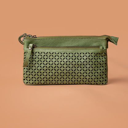 Green Women Genuine Leather Sling Bag for Women | Iron Tailor